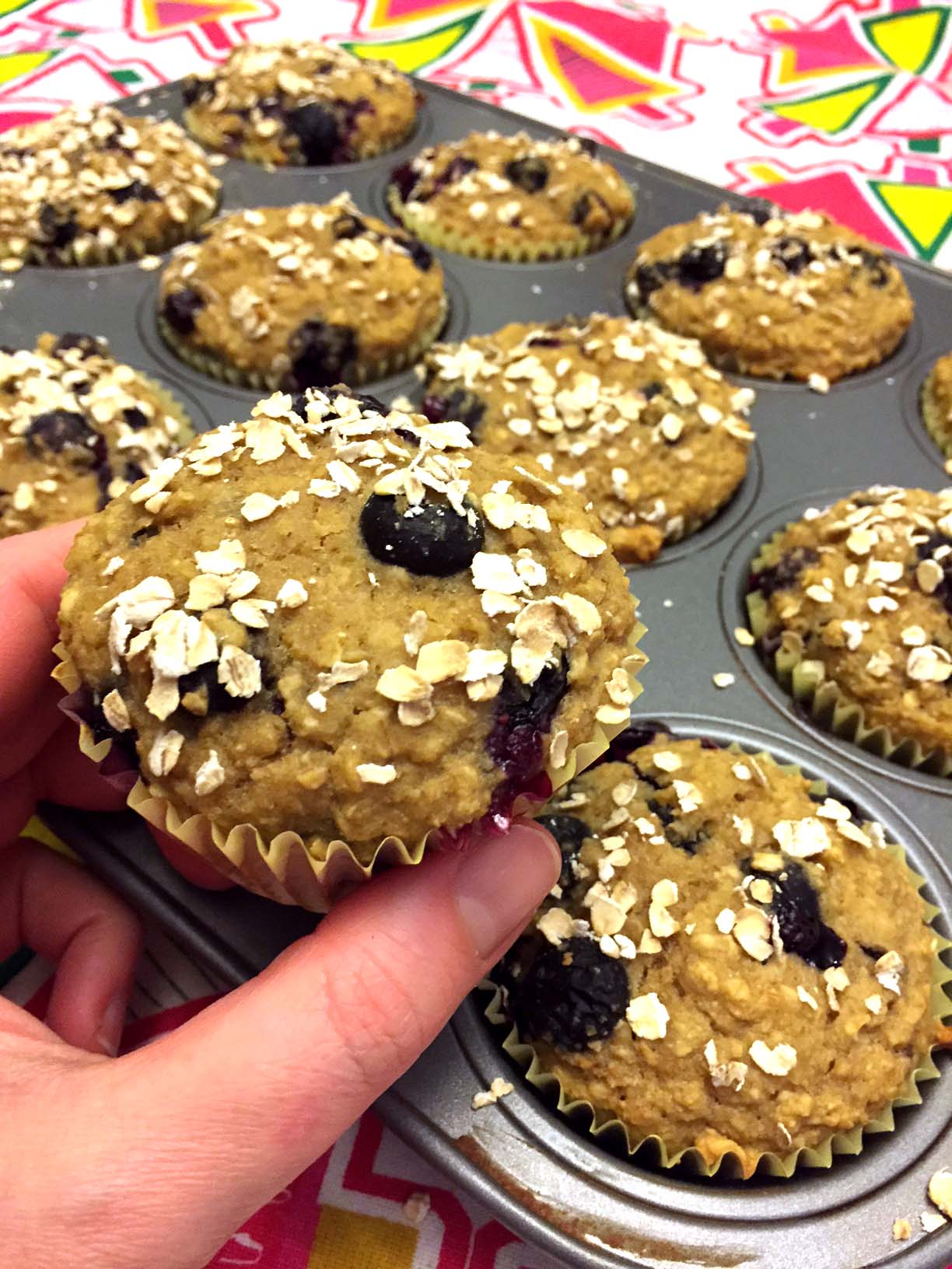 Healthy Blueberry Oatmeal Muffins GlutenFree, SugarFree and LowFat