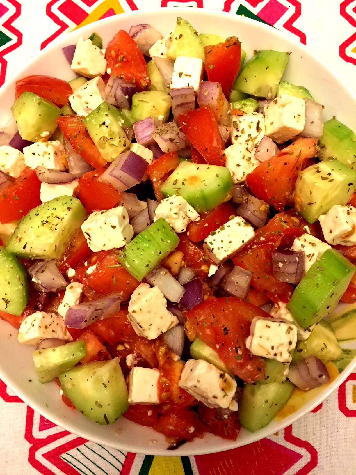 Tomato Cucumber Feta Cheese Greek Salad Recipe Melanie Cooks