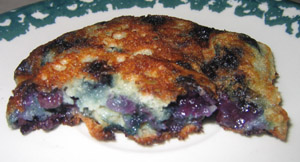 blueberries inside pancake