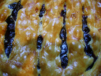 Baked blueberry pie