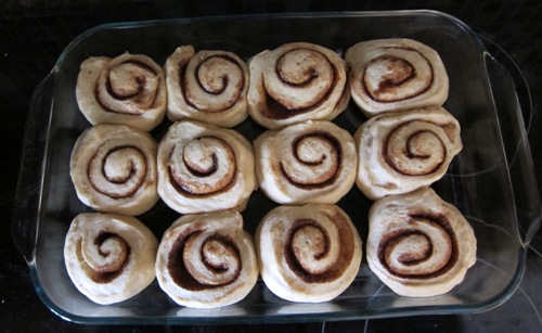 cinnamon rolls finished rising