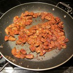 homemade candied pecans in the frying pan