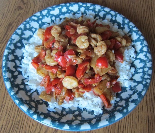 shrimp stir fry with bell peppers and onions easy recipe