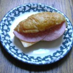 salami and cheese sandwich on a croissant picture