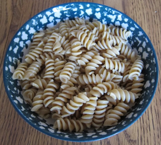 bowl of whole wheat pasta