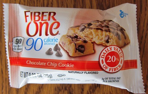 fiber one 90 calorie chocolate chip cookie brownie