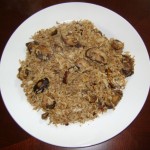 how to make rice recipe with ground meat and mushrooms