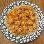 shrimp over quinoa