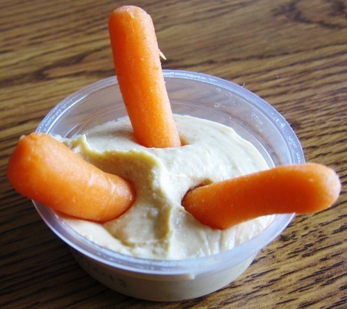 carrots and hummus dip snack
