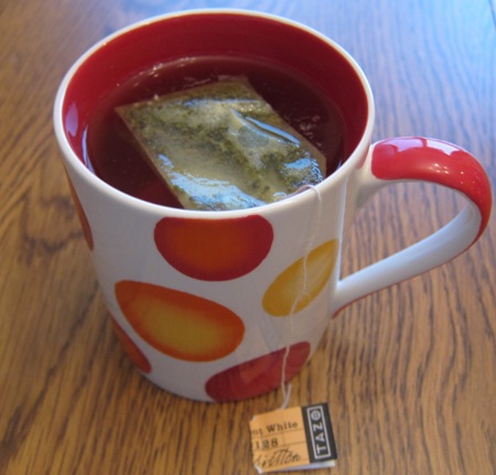 cup of tazo white tea