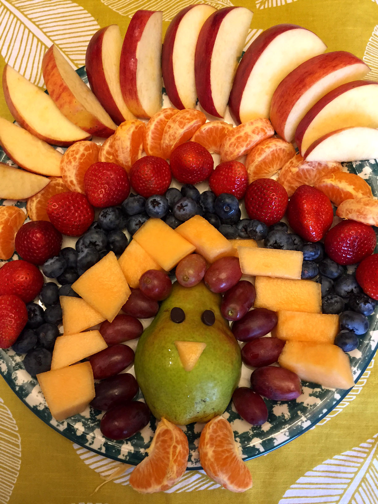 Thanksgiving Turkey-Shaped Fruit Platter – Melanie Cooks