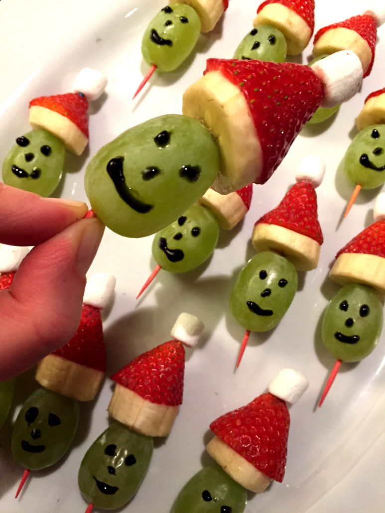 Grinch Fruit Kabobs (Healthy Christmas Snack) - Clean Eating Kitchen