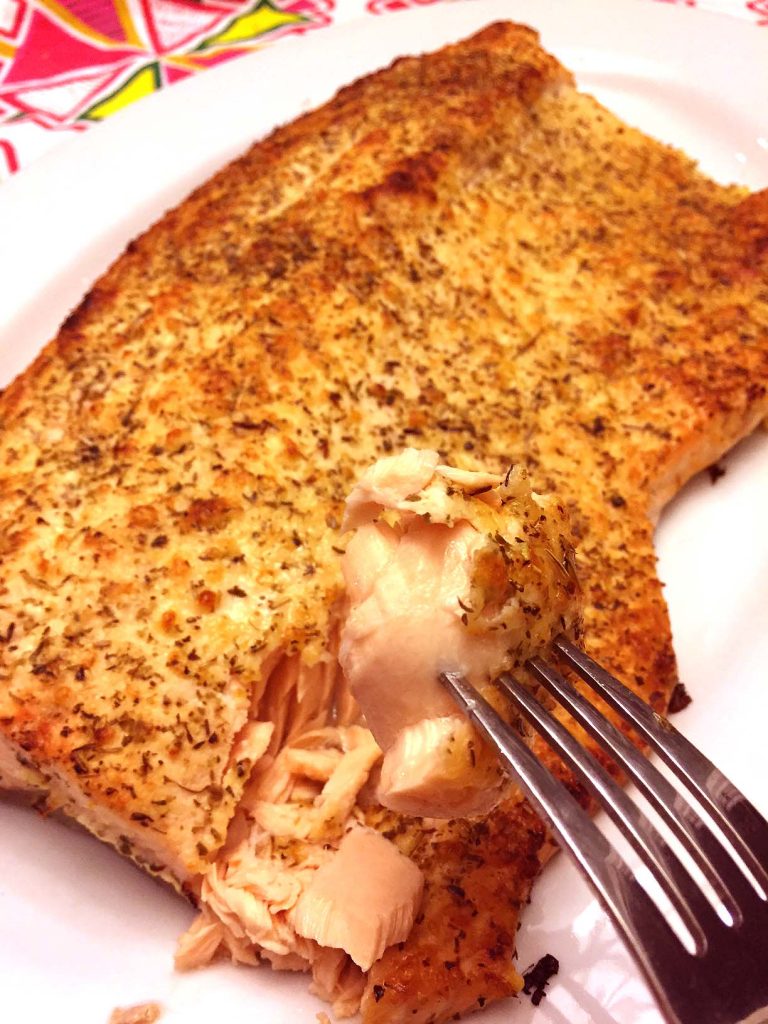 Parmesan Crusted Baked Lemon Garlic Salmon Recipe