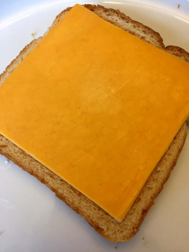 Cheese slice on bread