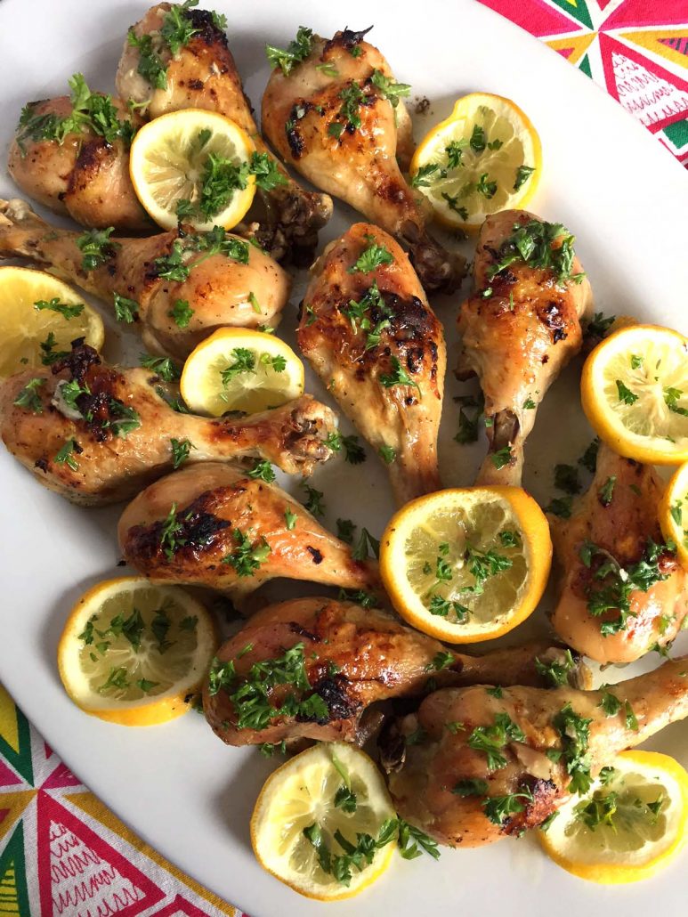 Easy Baked Lemon Garlic Chicken Legs Recipe Melanie Cooks