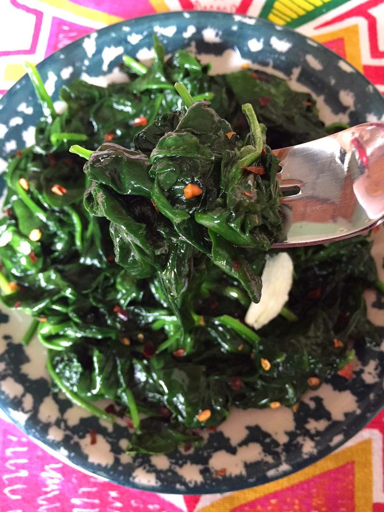 Spicy Garlic Sauteed Spinach Recipe - So Easy, Healthy And Yummy!