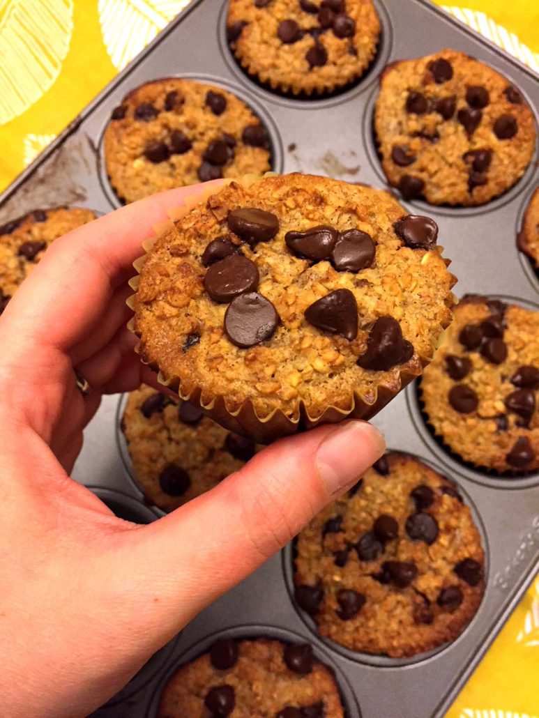 Banana Chocolate Chip Baked Oatmeal Cups