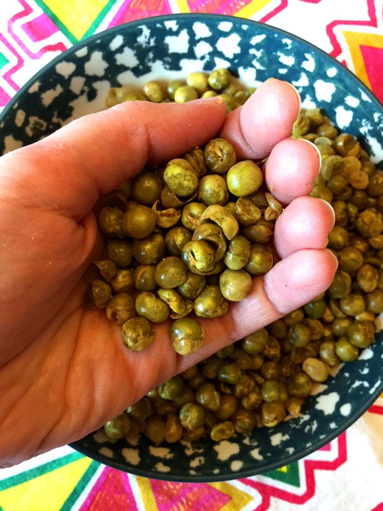 Roasted Oven Dried Snap Peas