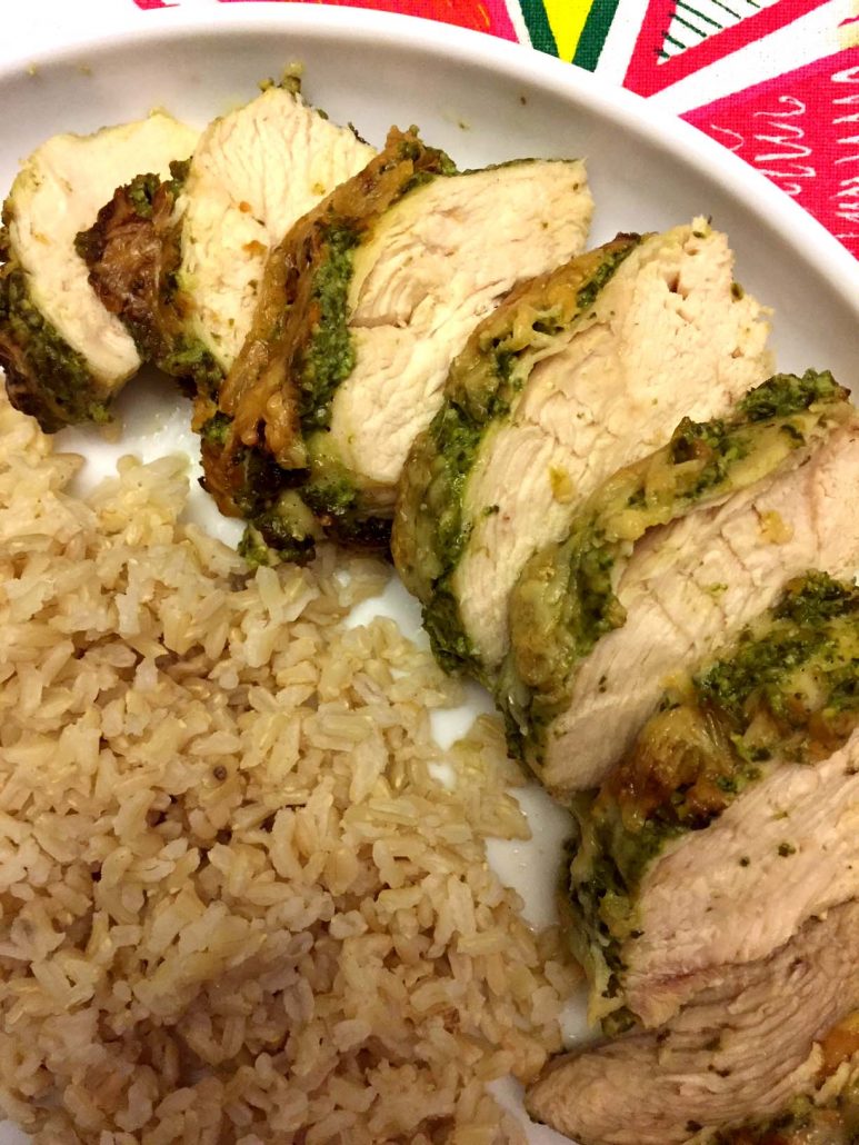 Baked Pesto Chicken With Rice