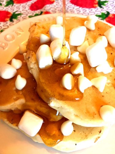 Marshmallow Pancakes With White Chocolate Chips
