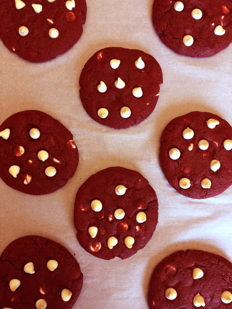 Red Velvet Cookies With White Chocolate Chips