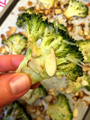 Roasted Broccoli With Parmesan, Almonds and Balsamic Vinegar