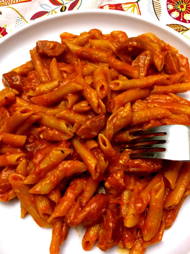 Cheesy Sausage One Pot Penne Pasta Recipe – Melanie Cooks