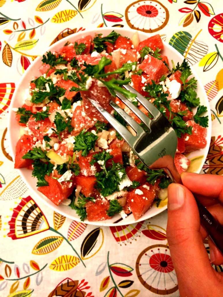 Watermelon Feta Parsley Salad