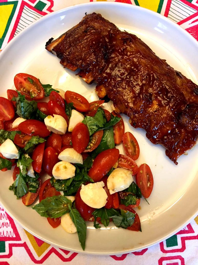 Instant Pot ribs with salad