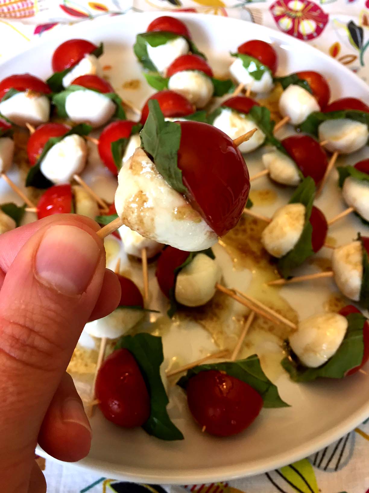 Caprese Salad Skewers Appetizer Bites – Melanie Cooks