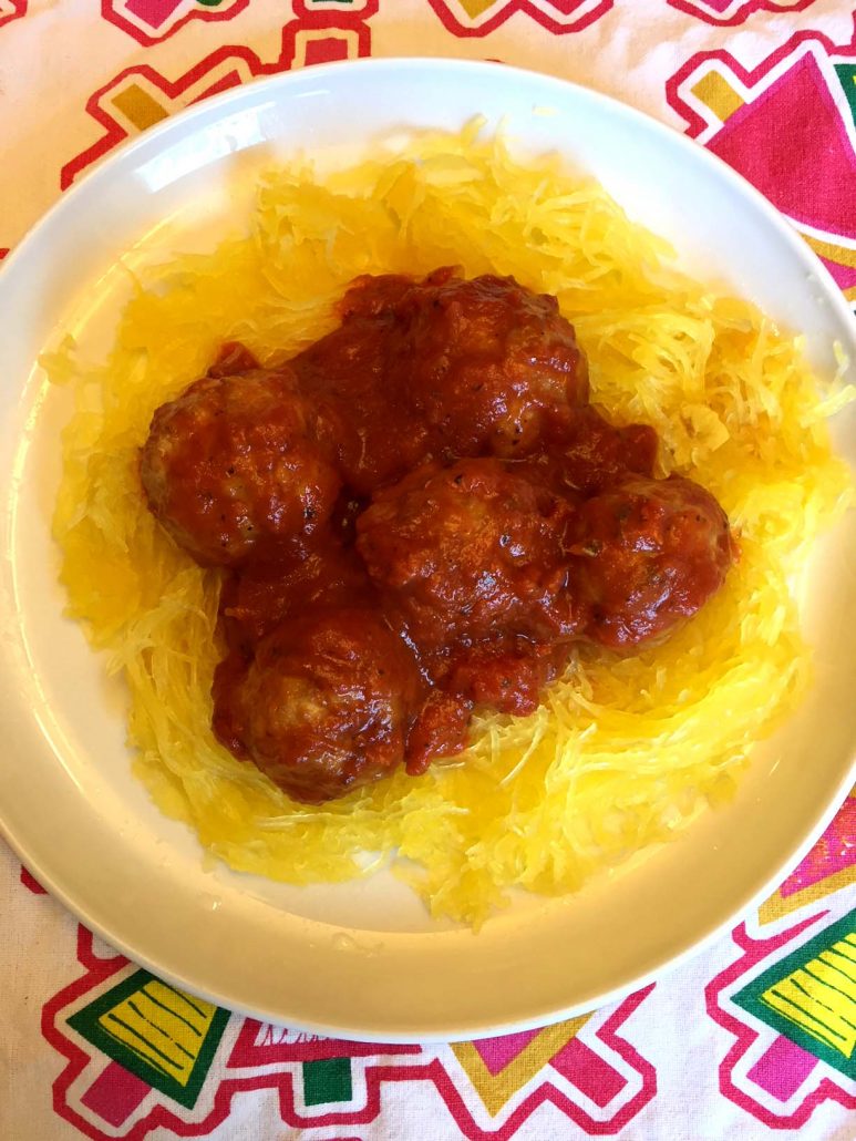 Instant Pot spaghetti squash and meatballs