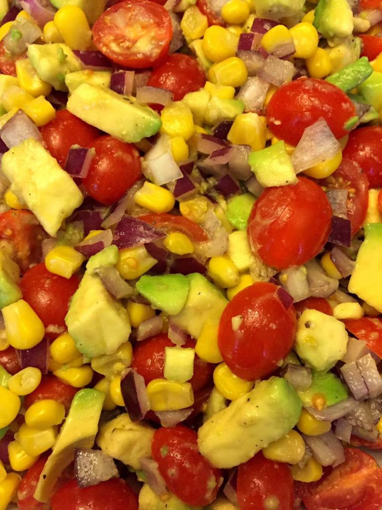 Healthy Avocado Corn Tomato Salad