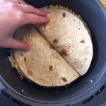 chicken quesadillas in the air fryer basket