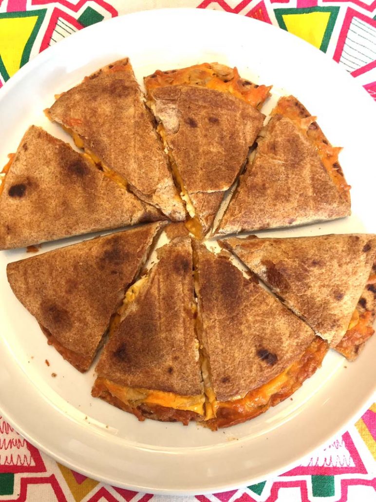 chicken quesadilla slices