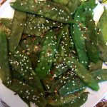 Spicy Garlic Sesame Sauteed Snow Peas