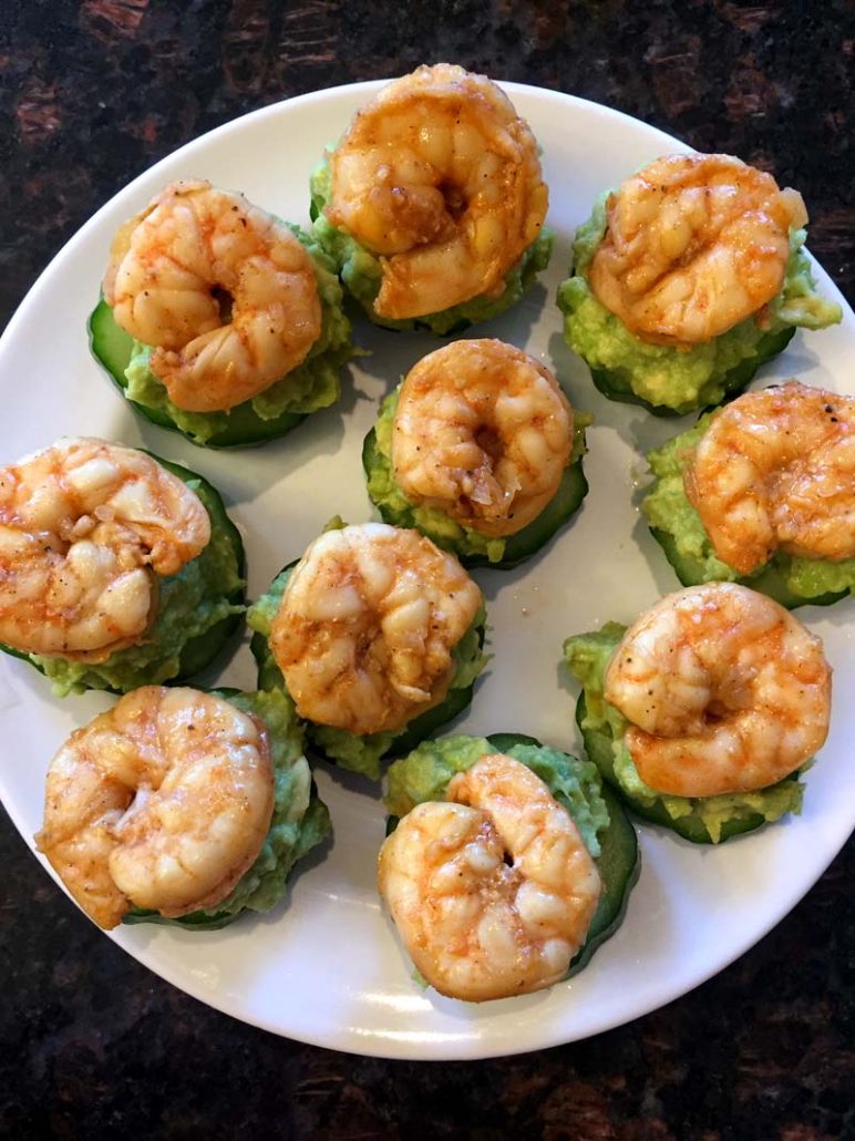 Shrimp Guacamole Cucumber Bites