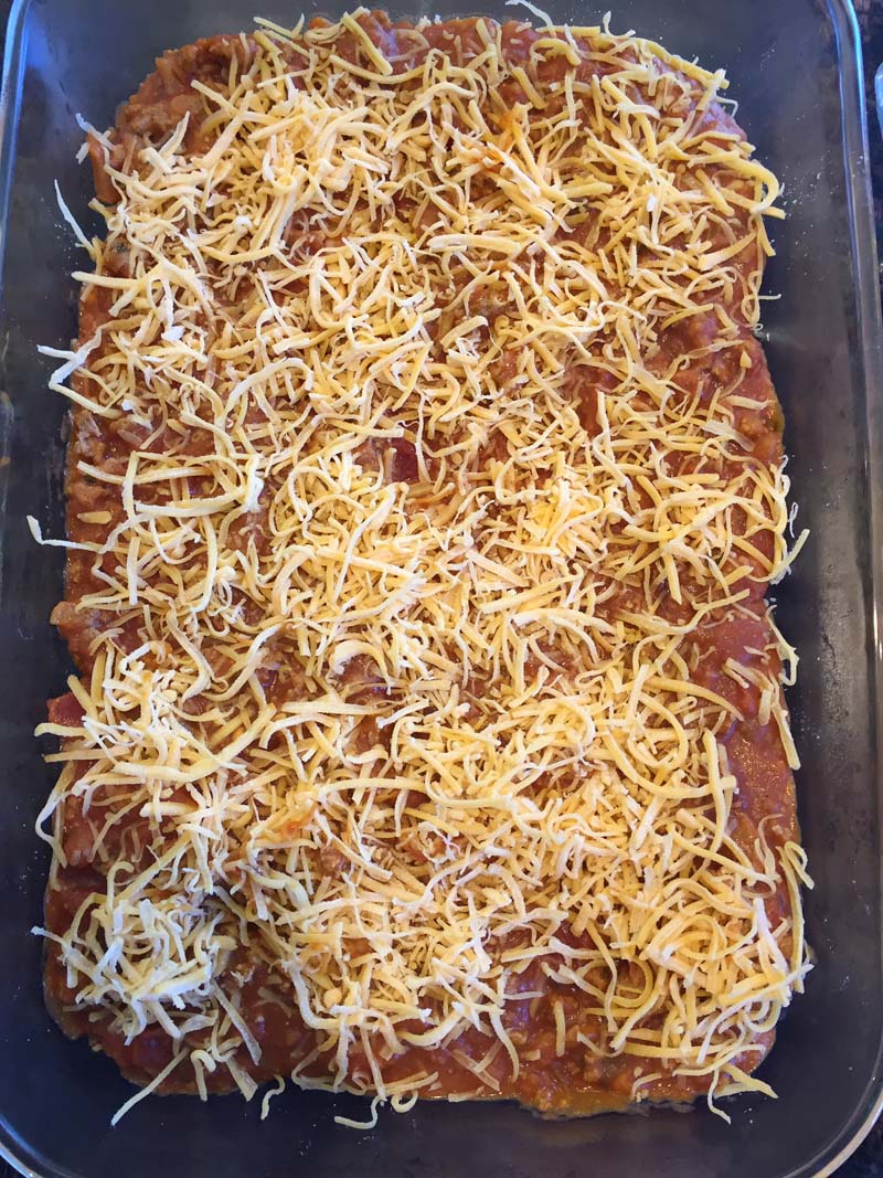 Enchilada Casserole With Ground Beef And Refried Beans Melanie Cooks