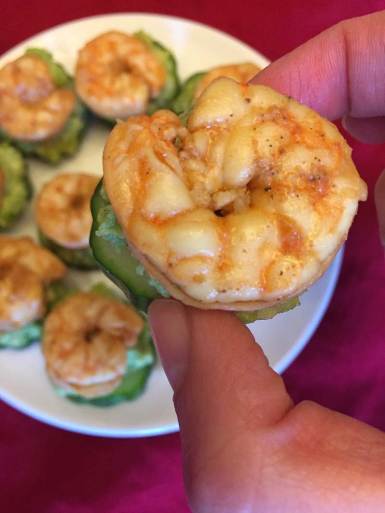 Keto Appetizer With Shrimp Avocado Cucumber