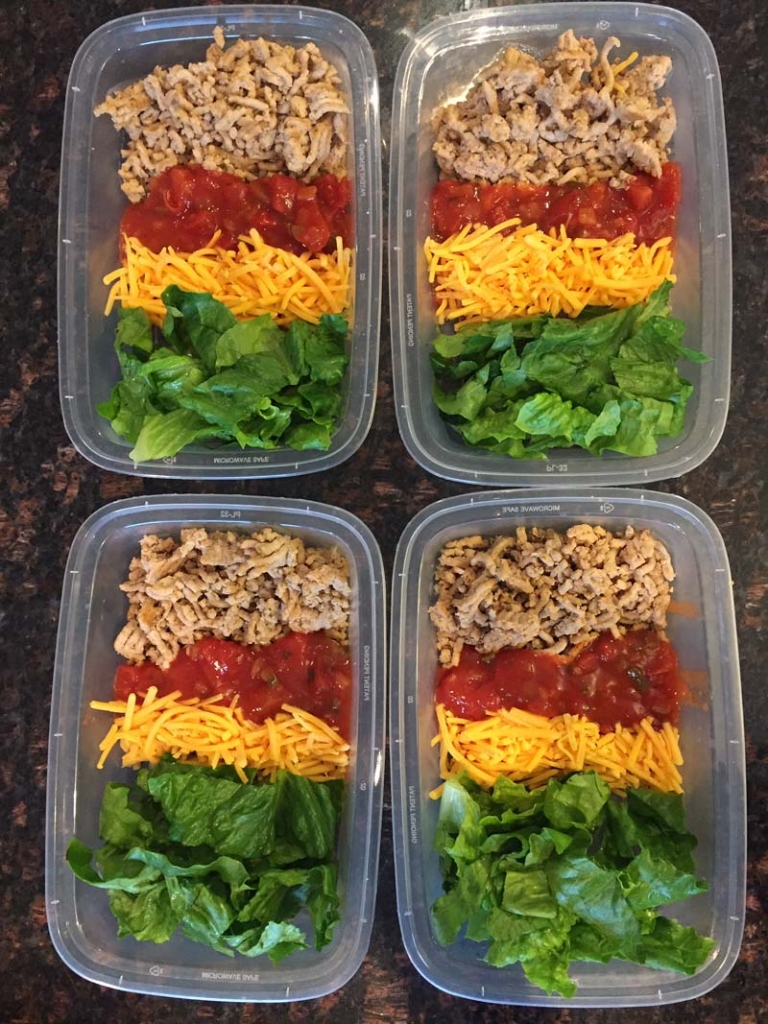 Keto Taco Salad Meal Prep Bowls