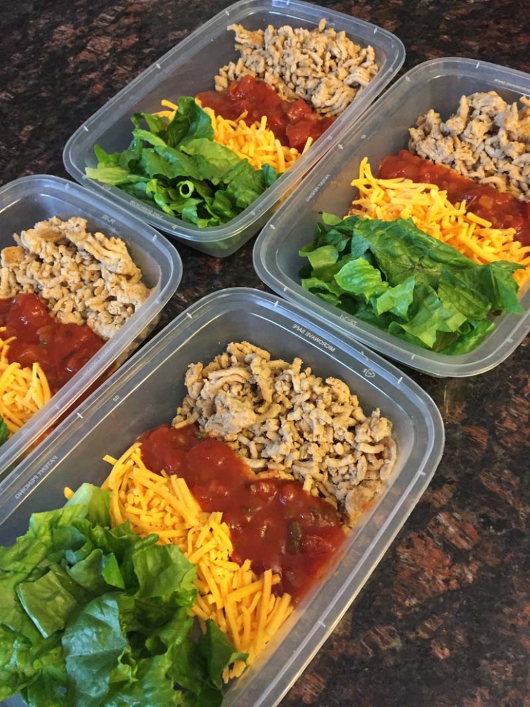 Easy Taco Salad Meal Prep Containers