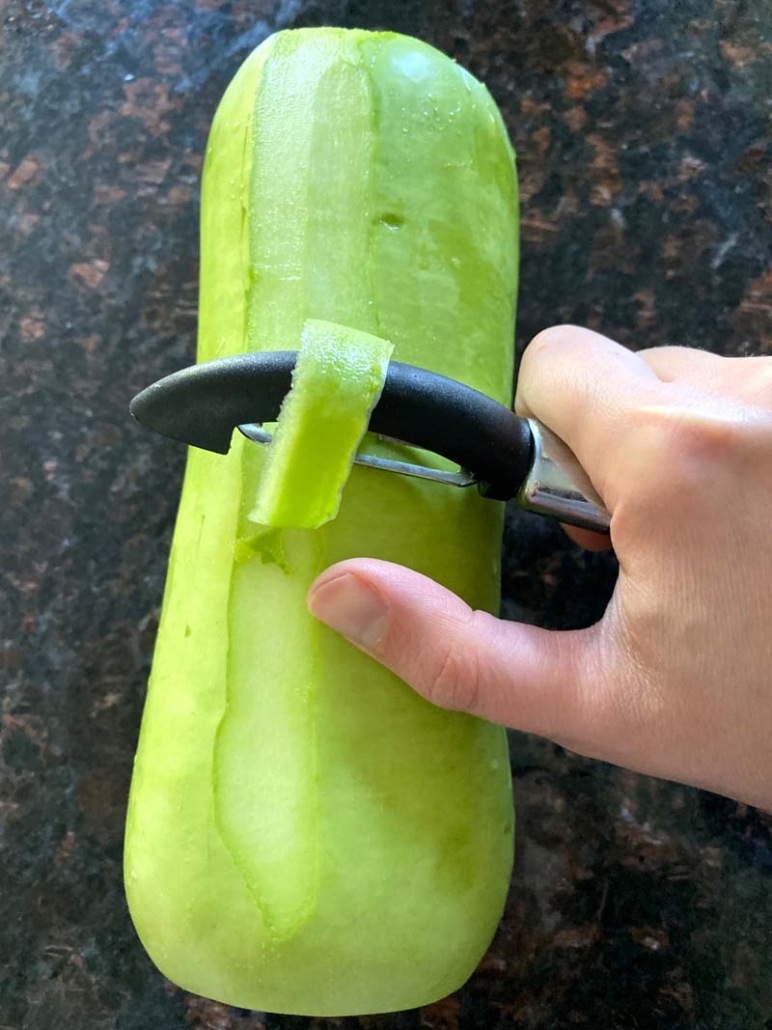 how to peel opo squash