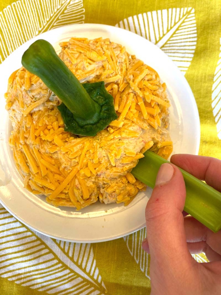 Pumpkin Shaped Cheese Ball Appetizer