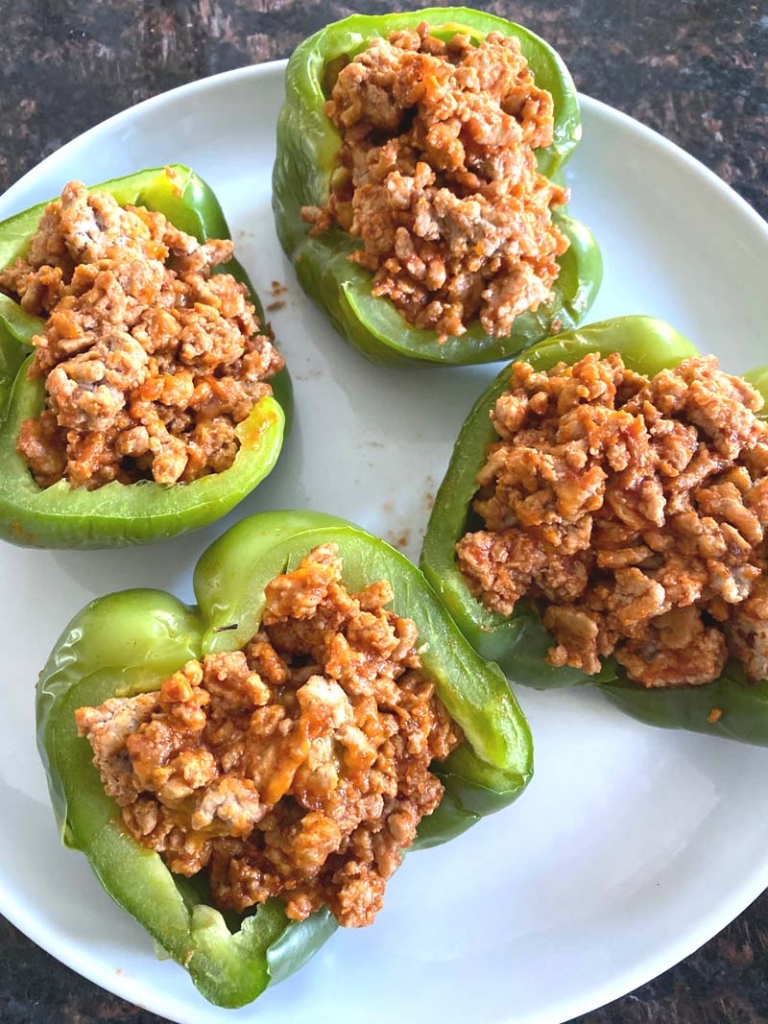 Baked Turkey Stuffed Bell Pepper Halves (Keto) – Melanie Cooks