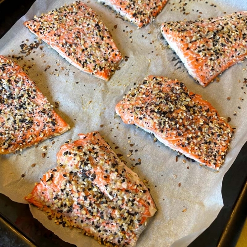 Baked Salmon With Everything Bagel Seasoning – Melanie Cooks