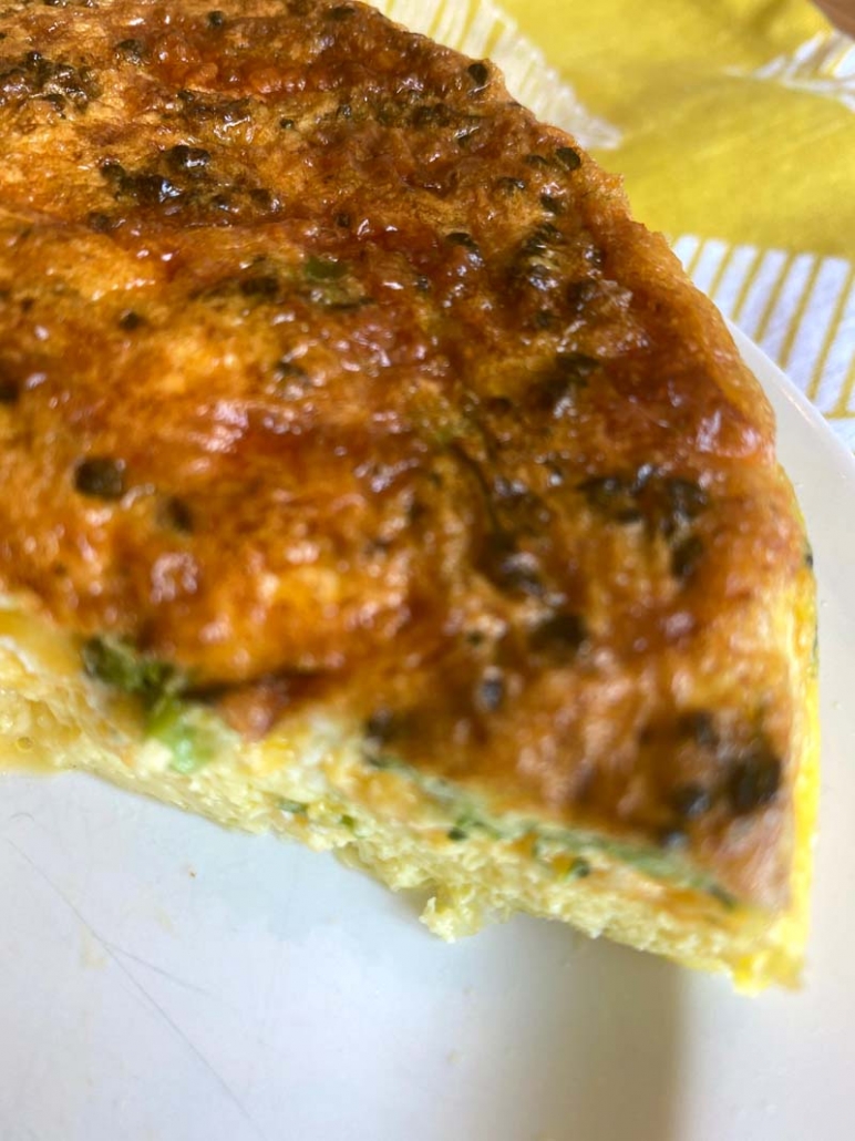 crispy frittata with vegetables and cheese