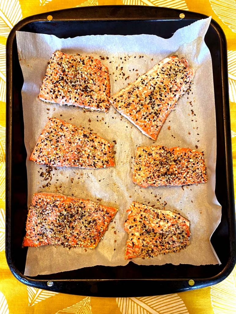 Baked Salmon With Everything Bagel Seasoning – Melanie Cooks