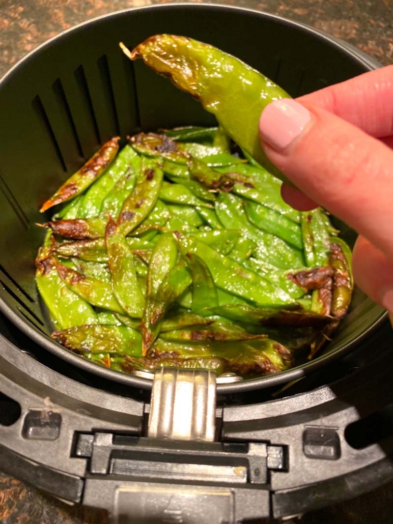 air fryer roasted snow peas