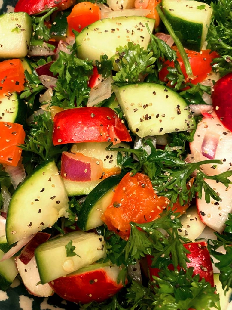 crunchy radish zucchini salad