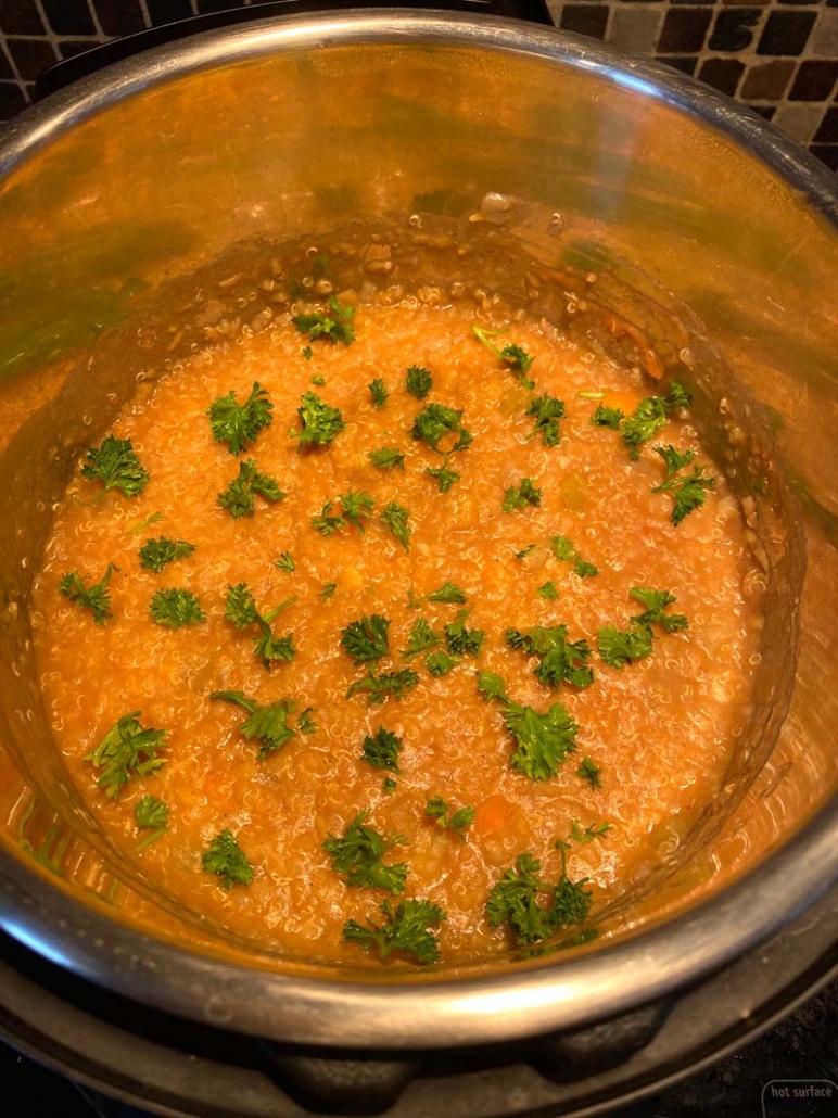 Lentil Quinoa soup in the Instant Pot 
