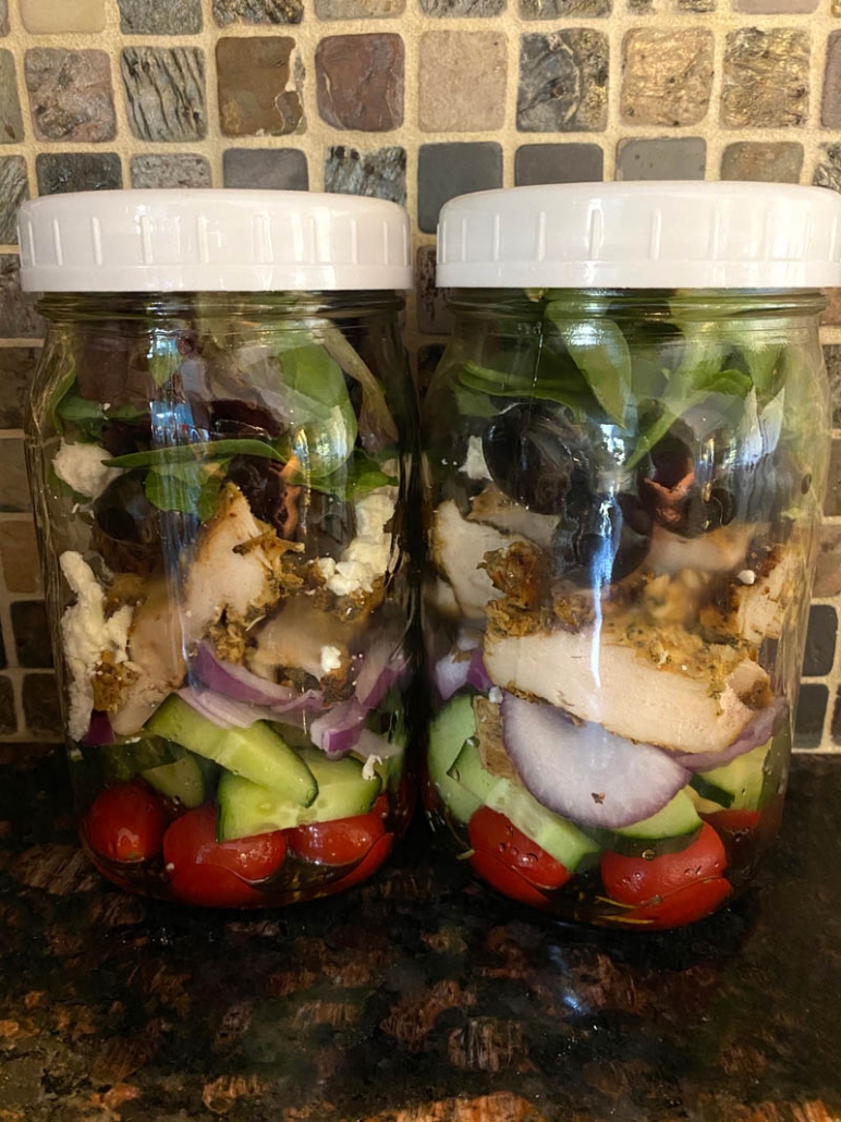 Low Carb Greek Salad Meal Prep Jars